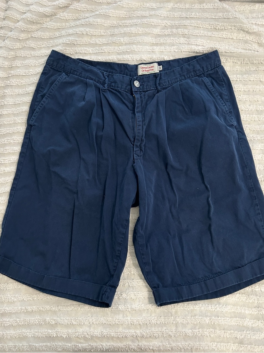 United Colors Of Benetton Navy Blue Flat-Front Men’s Shorts